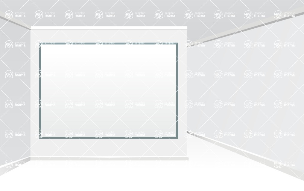 Room Backgrounds Vector Collection - One Color Room Background with Whiteboard